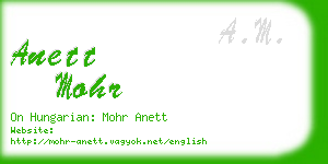 anett mohr business card